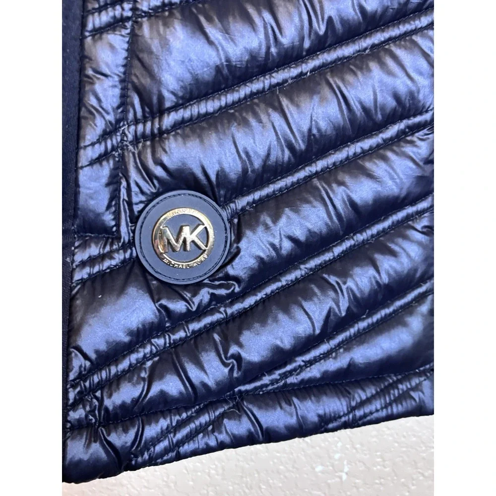 Women's Michael Kors Black Puffer‎ Vest Size S Small Quilted - No Zip On Hood